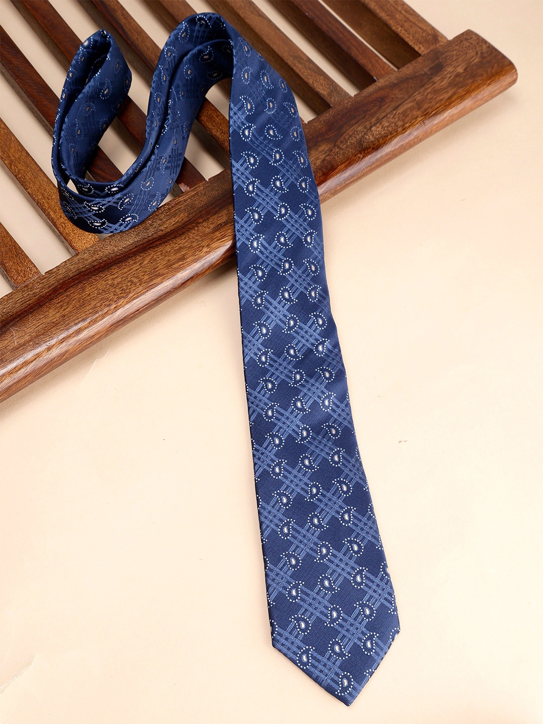 

Alvaro Castagnino Men Printed Skinny Tie, Blue