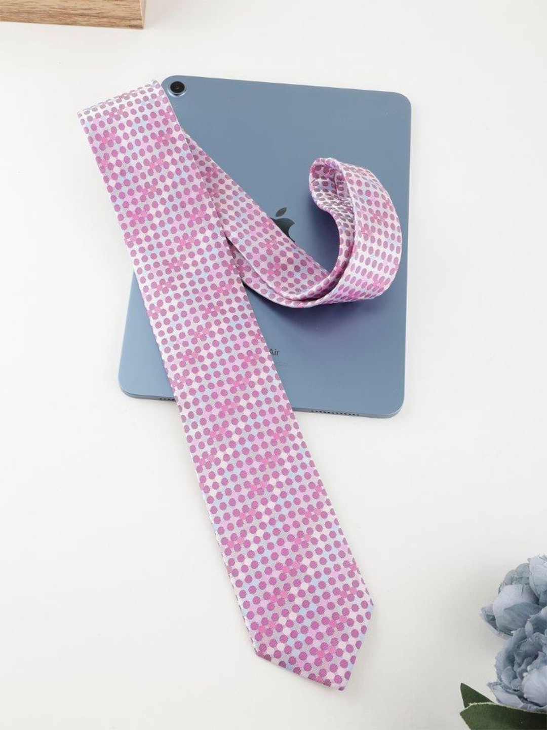 

Alvaro Castagnino Men Printed Silk Skinny Tie, Pink