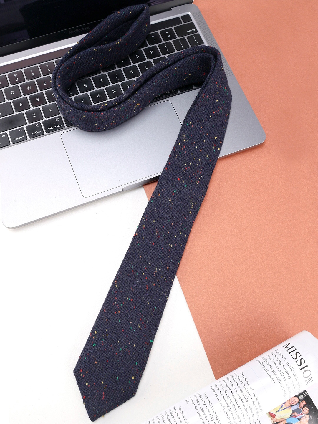 

Alvaro Castagnino Men Printed Cotton Skinny Tie, Blue