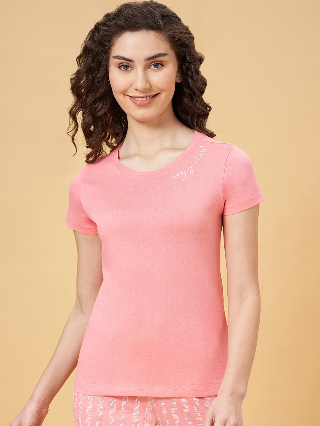 

Dreamz by Pantaloons Pure Cotton Lounge T-Shirt, Pink