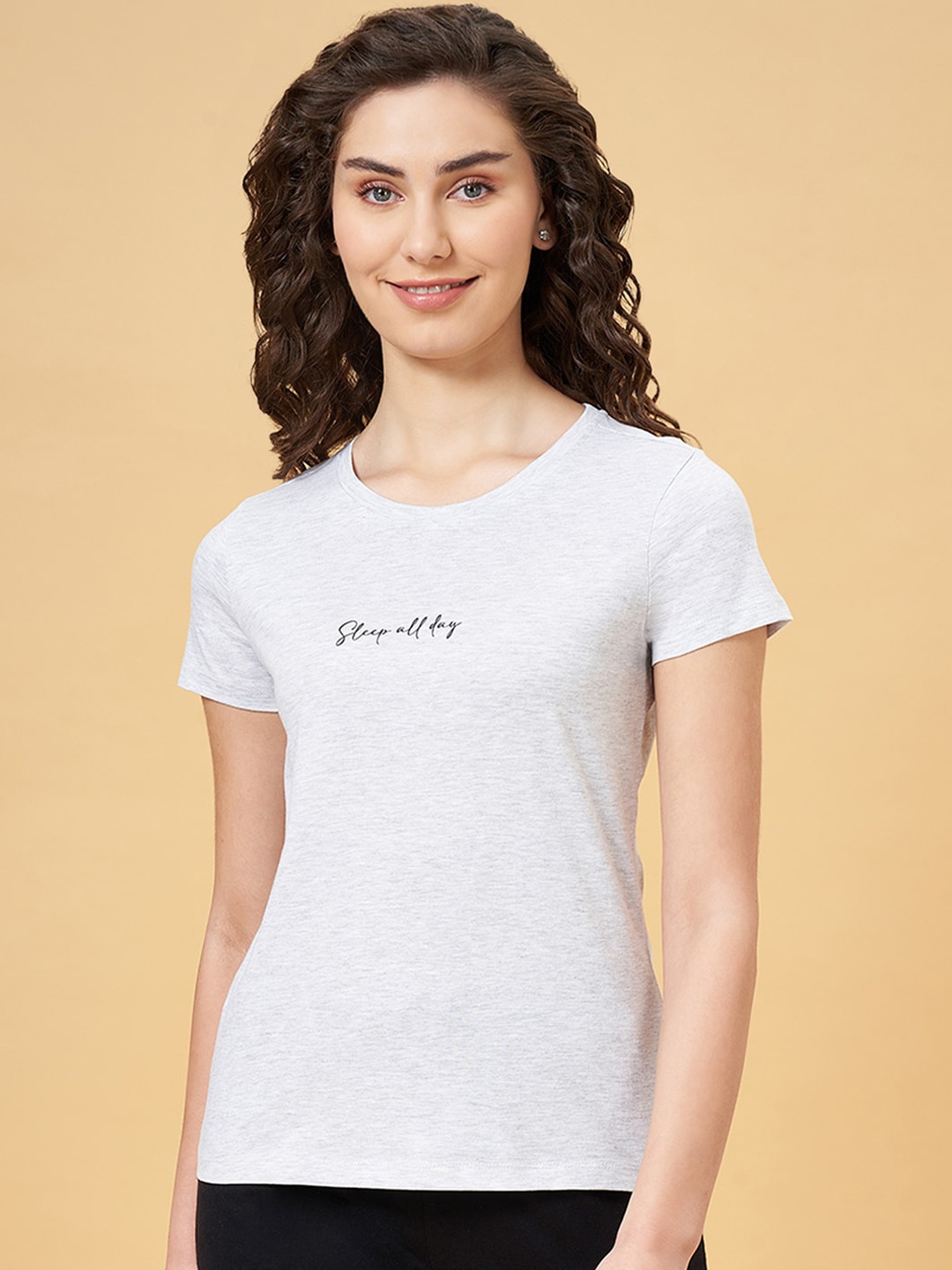 

Dreamz by Pantaloons Printed Round Neck Lounge T-Shirt, Grey