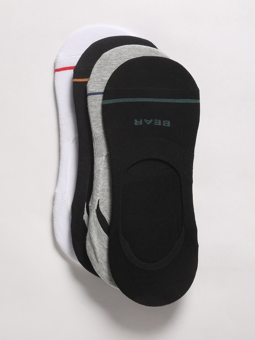 

THE BEAR HOUSE Men Pack Of 4 Assorted Cotton Ankle Length Socks