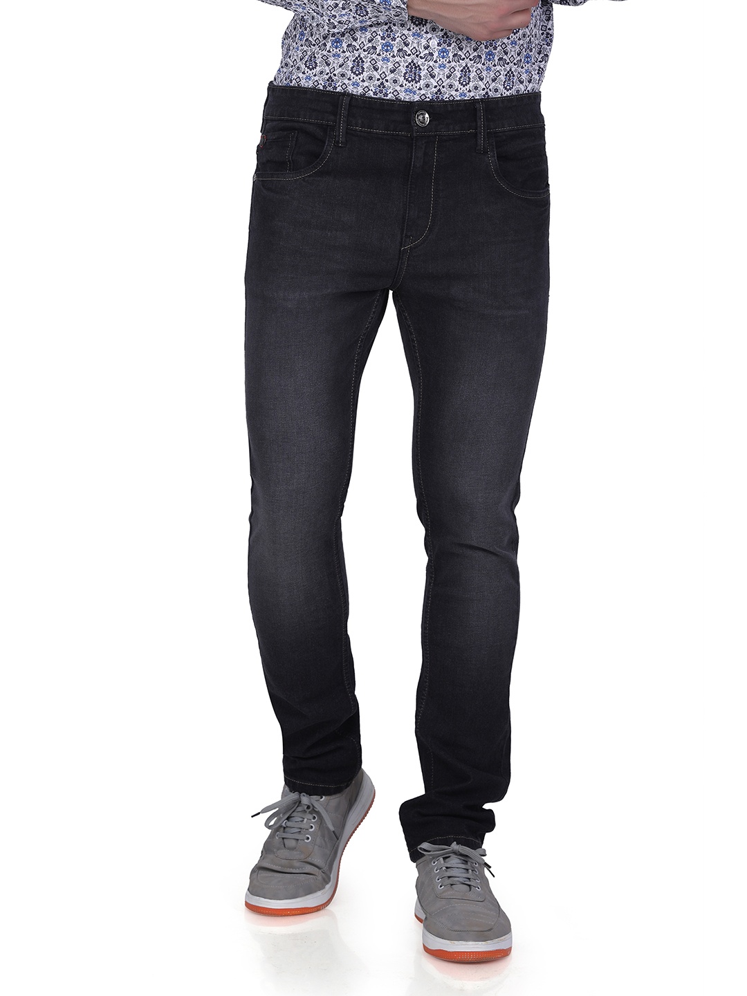 

Berkshire Men Smart Slim Fit Heavy Fade Stretchable Jeans, Black