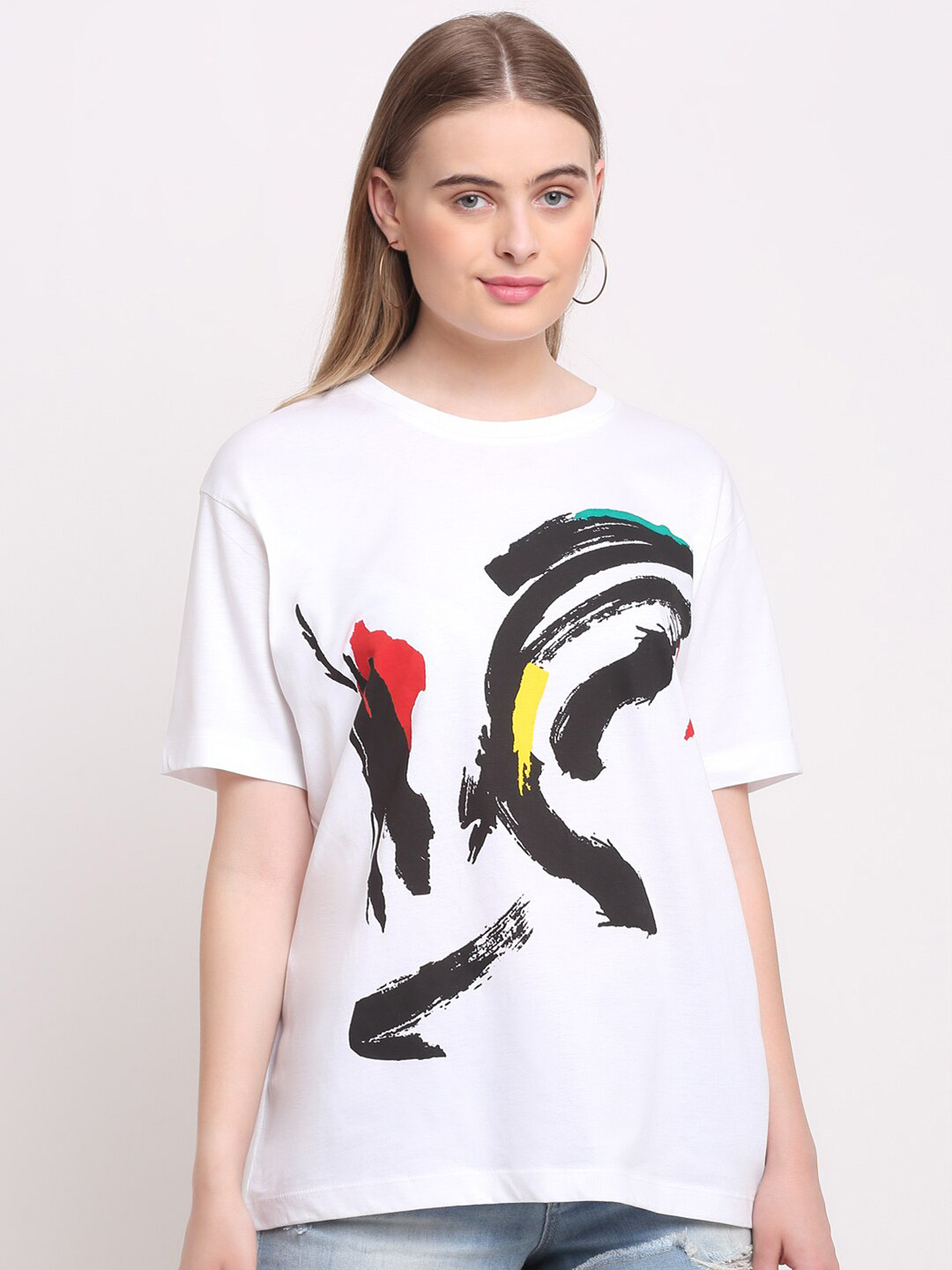 

Ennoble Graphic Printed Cotton T-shirt, White