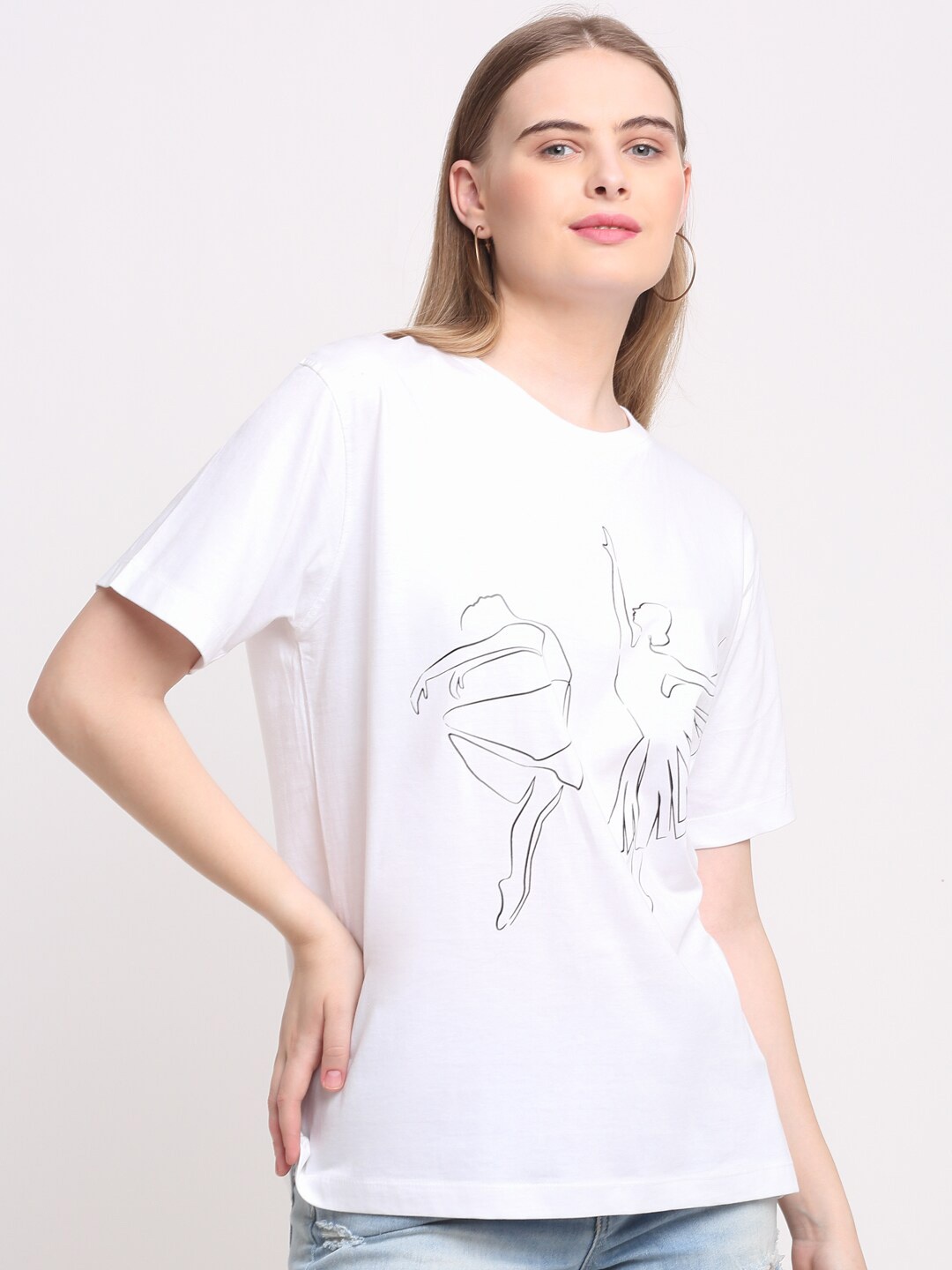 

Ennoble Graphic Printed Relaxed Fit Cotton T-shirt, Na