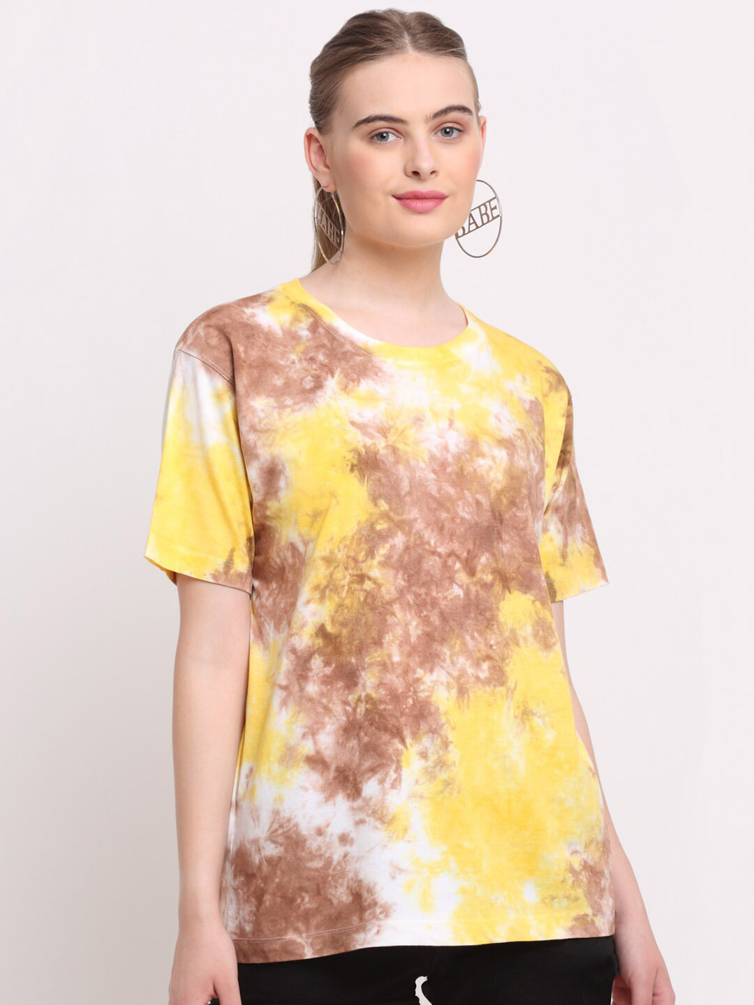 

Ennoble Tie & Dye Relaxed Fit Round Neck Cotton T-shirt, Brown