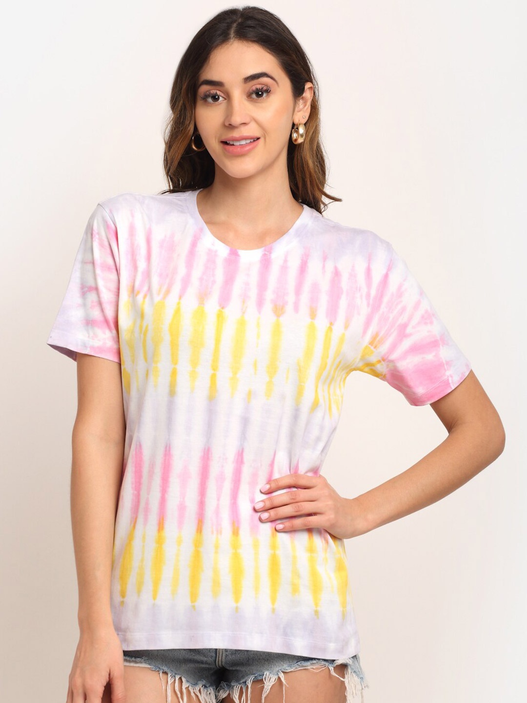 

Ennoble Round Neck Tie and Dyed Cotton T-shirt, Pink