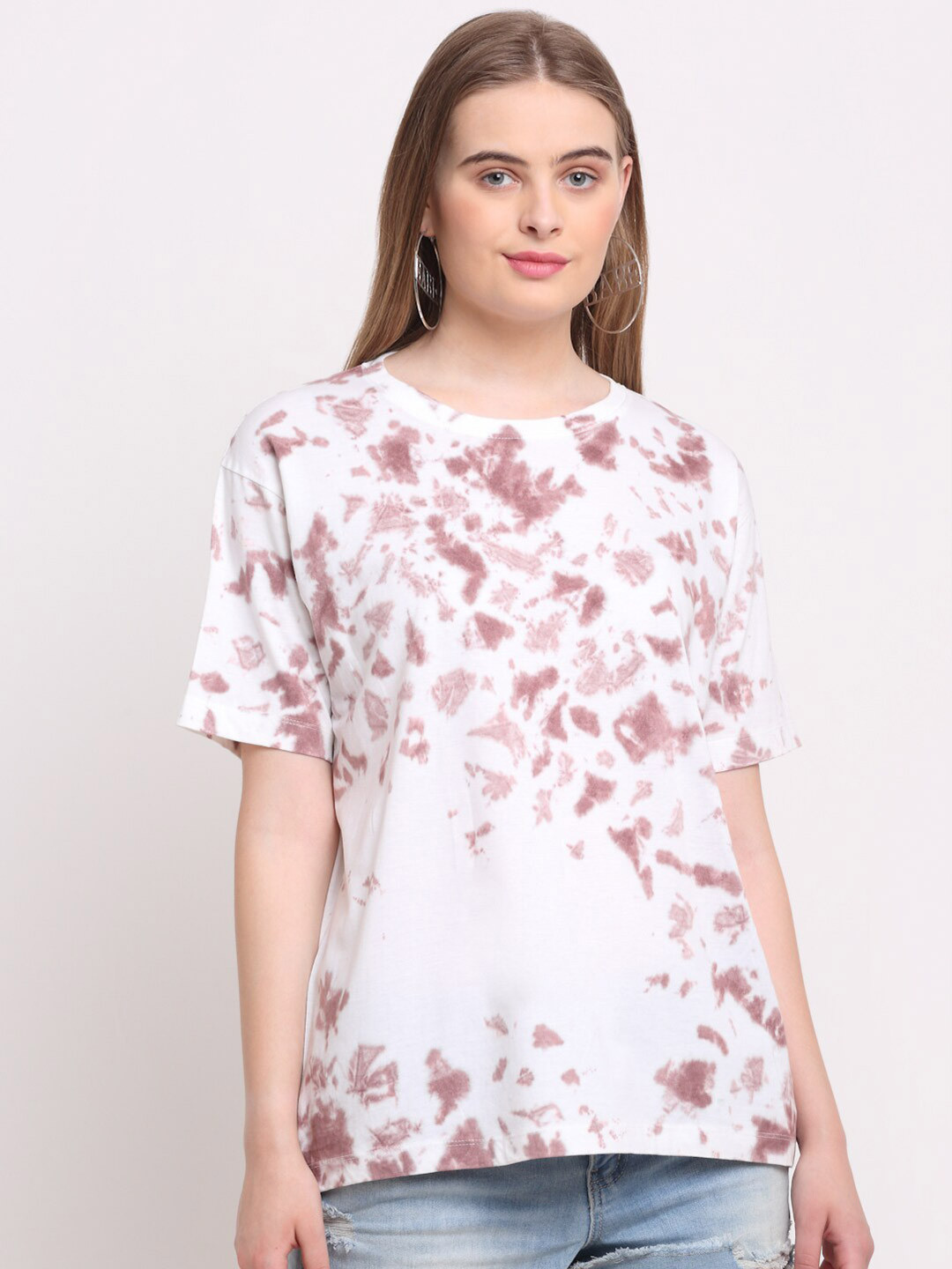 

Ennoble Tie and Dye Relaxed Fit Cotton T-shirt, Brown