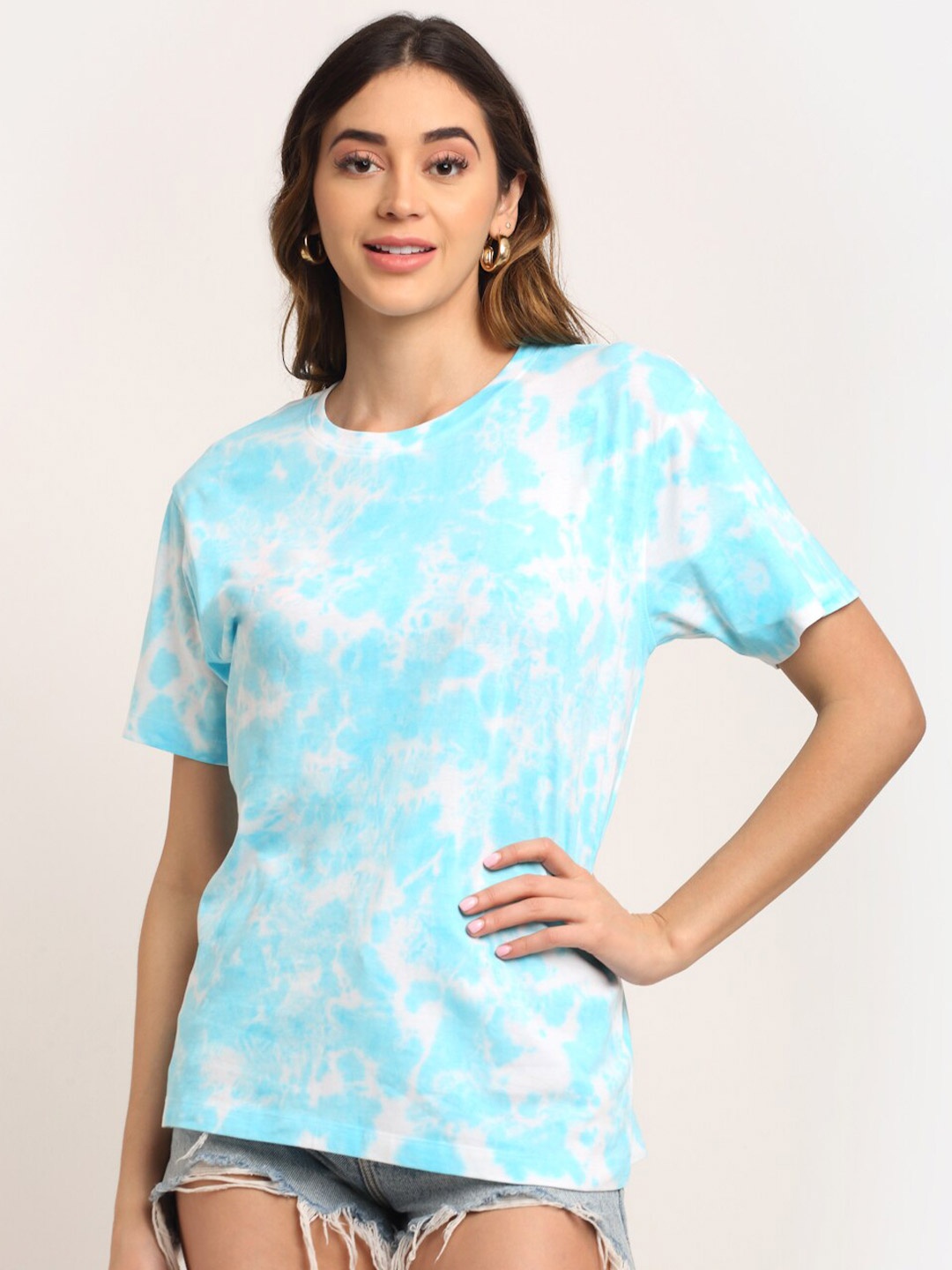 

Ennoble Round Neck Tie and Dyed Cotton T-shirt, Blue