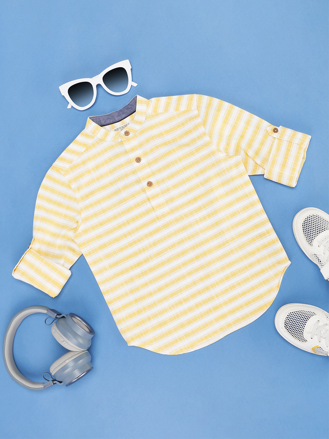 

Pantaloons Junior Boys Striped Pure Cotton Casual Shirt, Yellow
