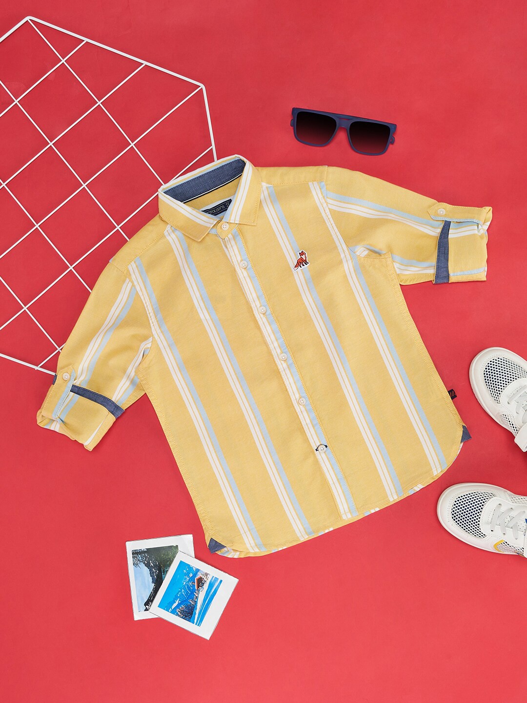 

Pantaloons Junior Boys Striped Pure Cotton Casual Shirt, Yellow