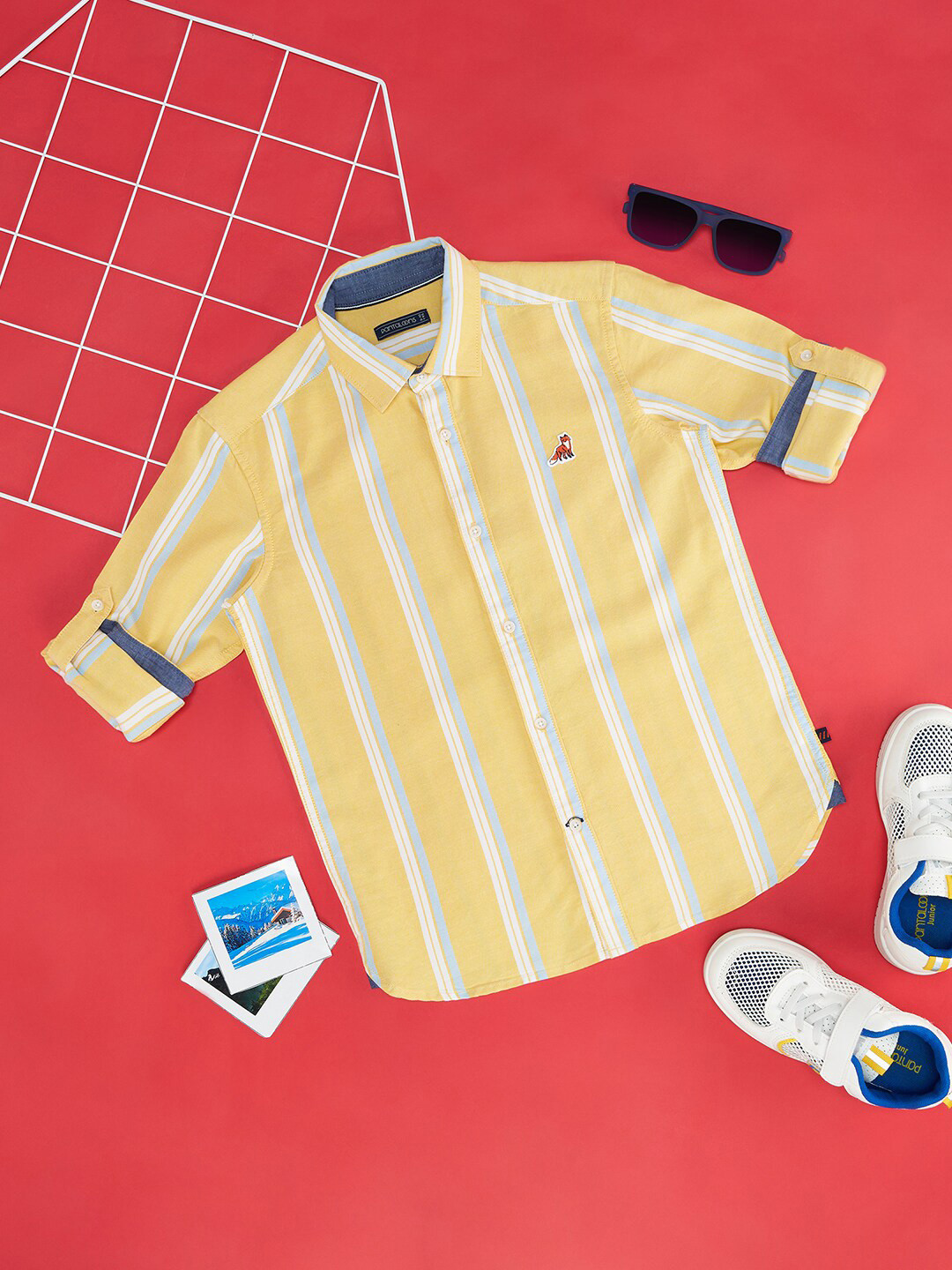 

Pantaloons Junior Boys Striped Pure Cotton Casual Shirt, Yellow