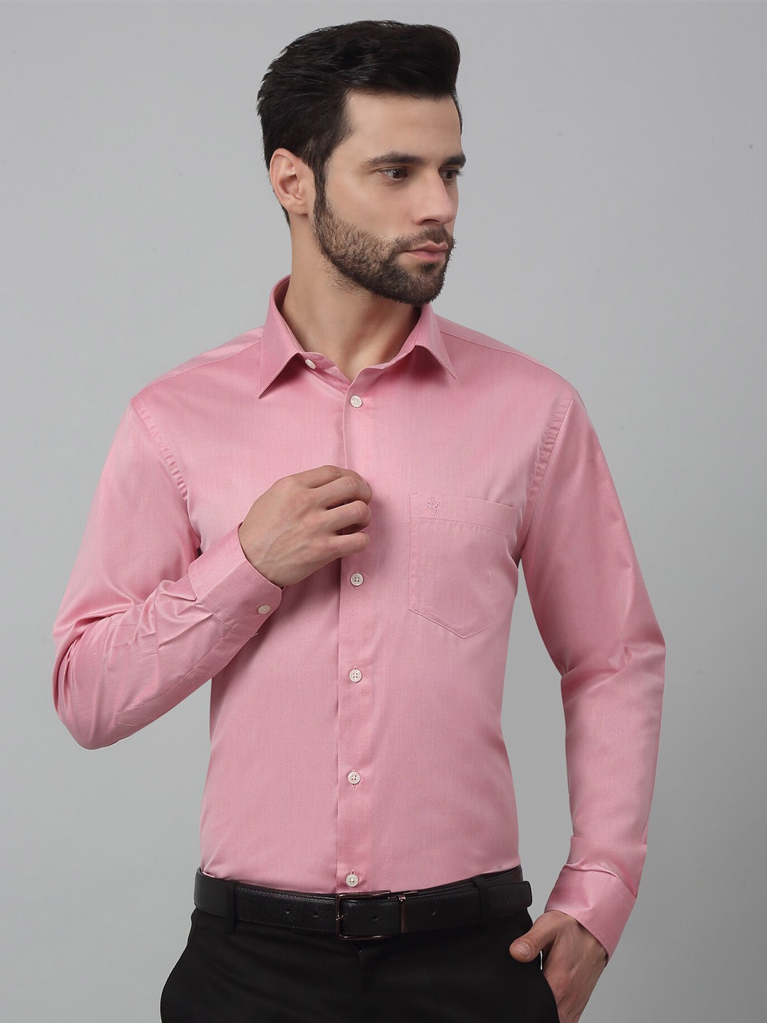 

Cantabil Spread Collar Comfort Formal Shirt, Red