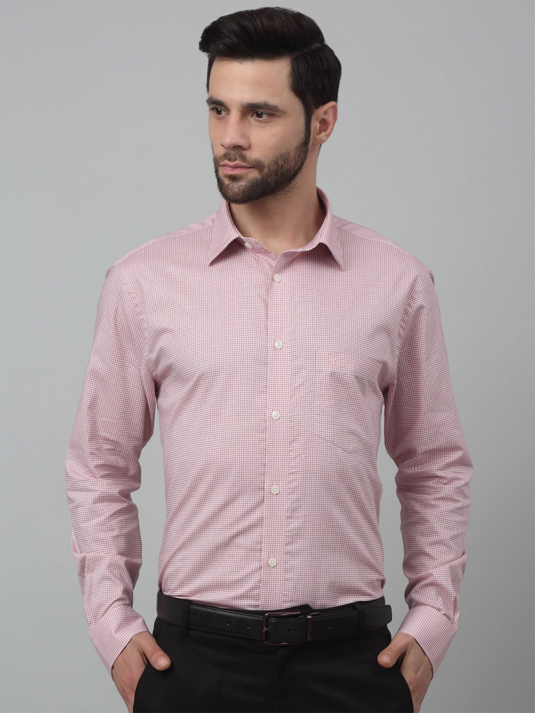 

Cantabil Spread Collar Comfort Cotton Formal Shirt, Red