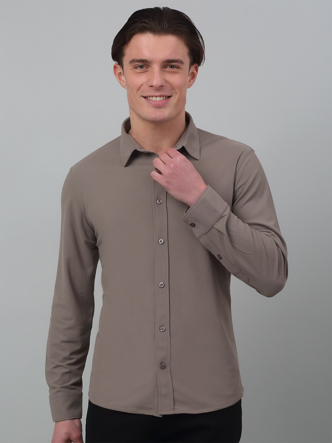 

Cantabil Comfort Spread Collar Casual Shirt, Charcoal