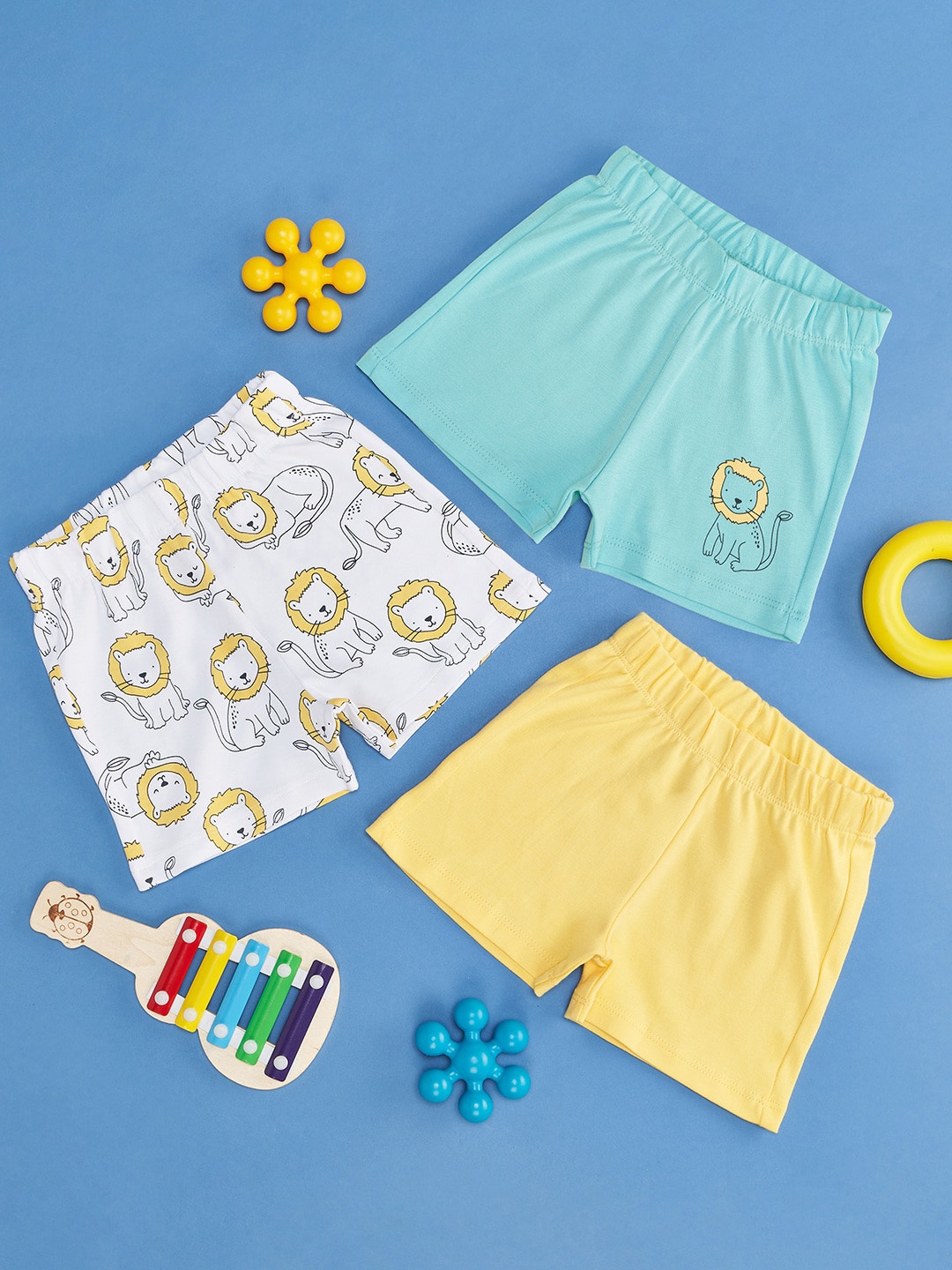 

Pantaloons Baby Boys Pack Of 3 Mid Rise Shorts, White