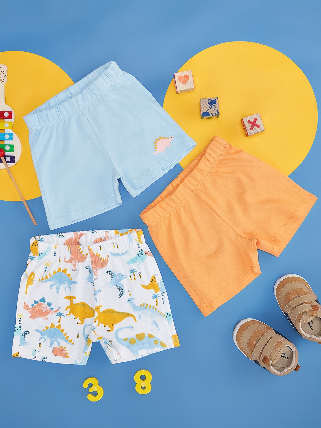 

Pantaloons Baby Boys Pack Of 3 Printed Shorts, White