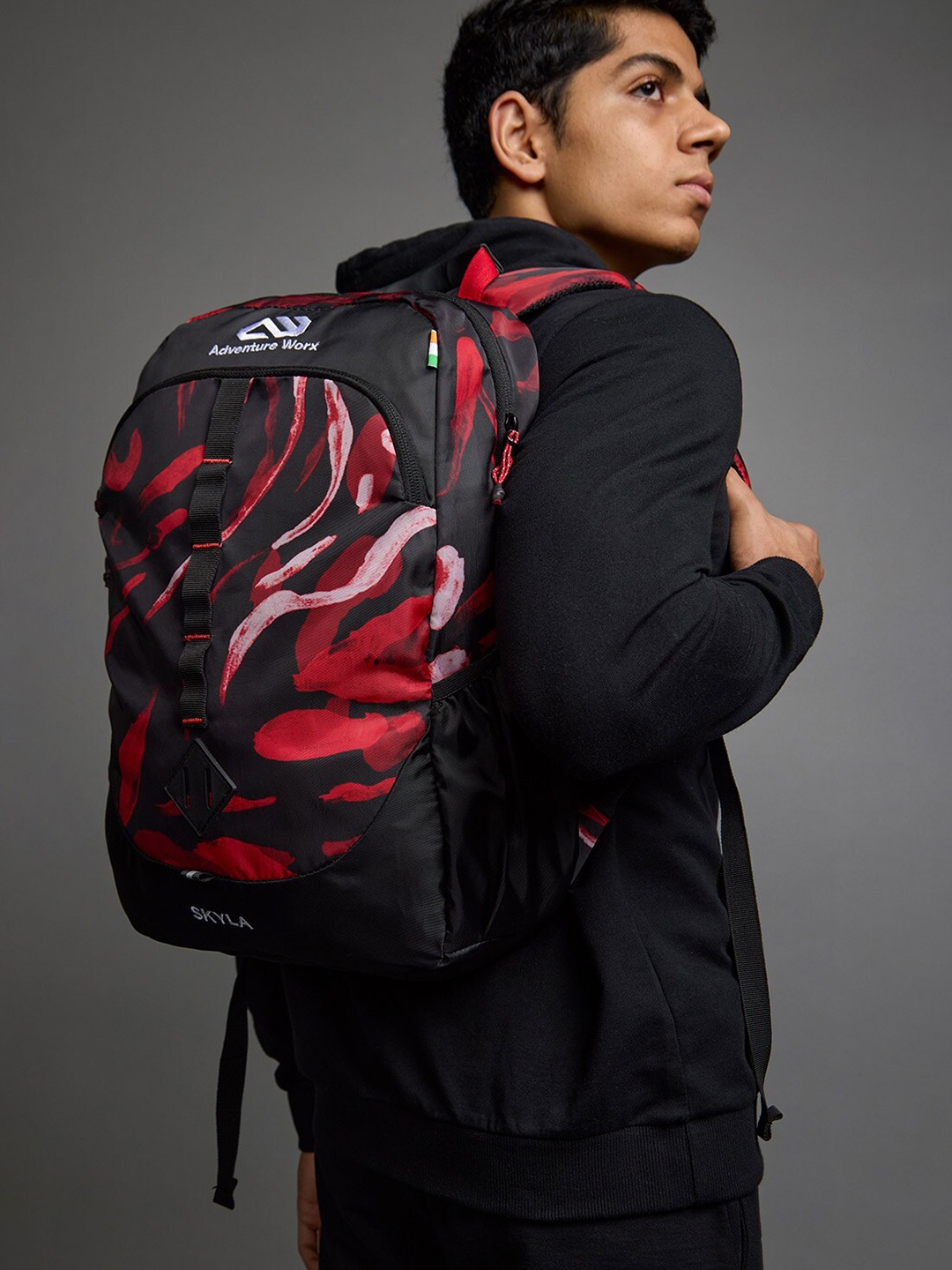 

ADVENTURE WORX Unisex Graphic Printed Backpack, Red