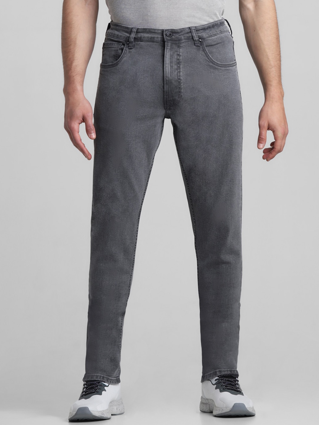 

Jack & Jones Men Slim Fit Low-Rise Clean Look Stretchable Jeans, Grey