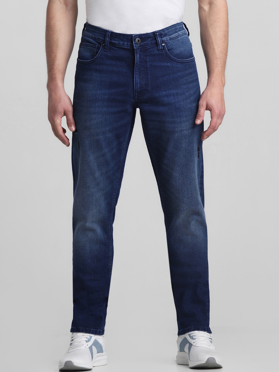 

Jack & Jones Men Slim Fit Low-Rise Heavy Fade Stretchable Jeans, Blue