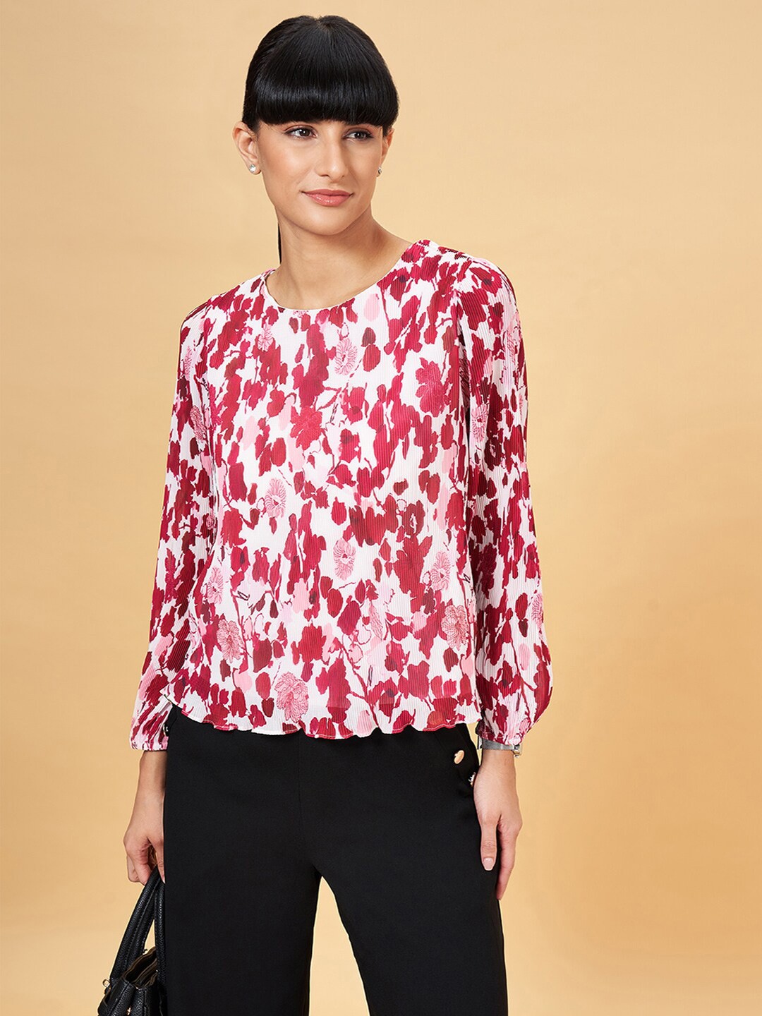 

Annabelle by Pantaloons Floral Printed Top, Red