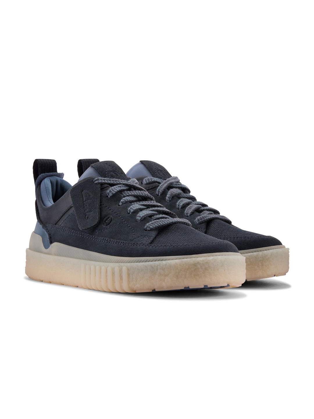 

Clarks Men Round Toe Suede Sneakers, Navy blue