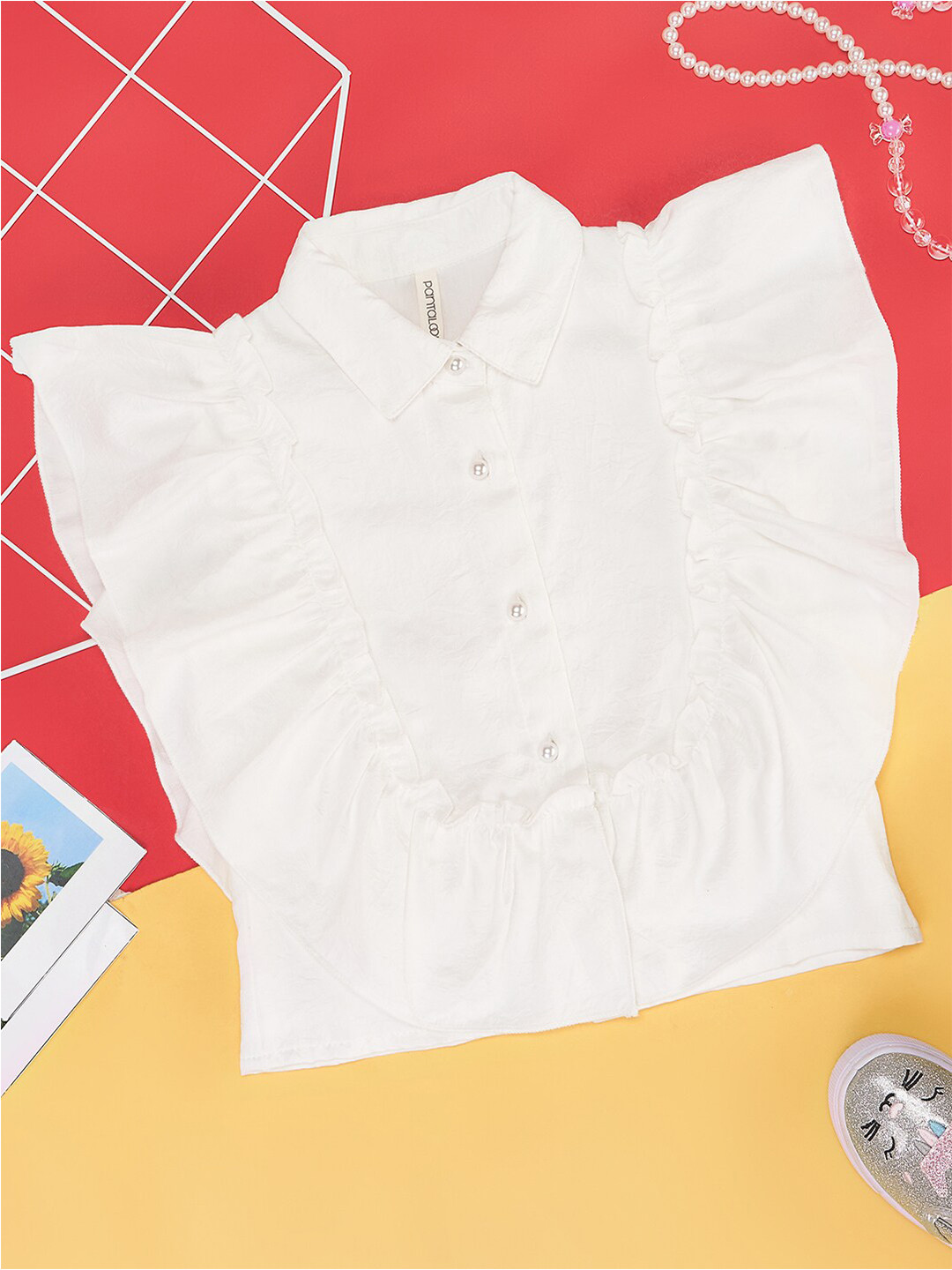 

Pantaloons Junior Girls Kimono Sleeve Top, White
