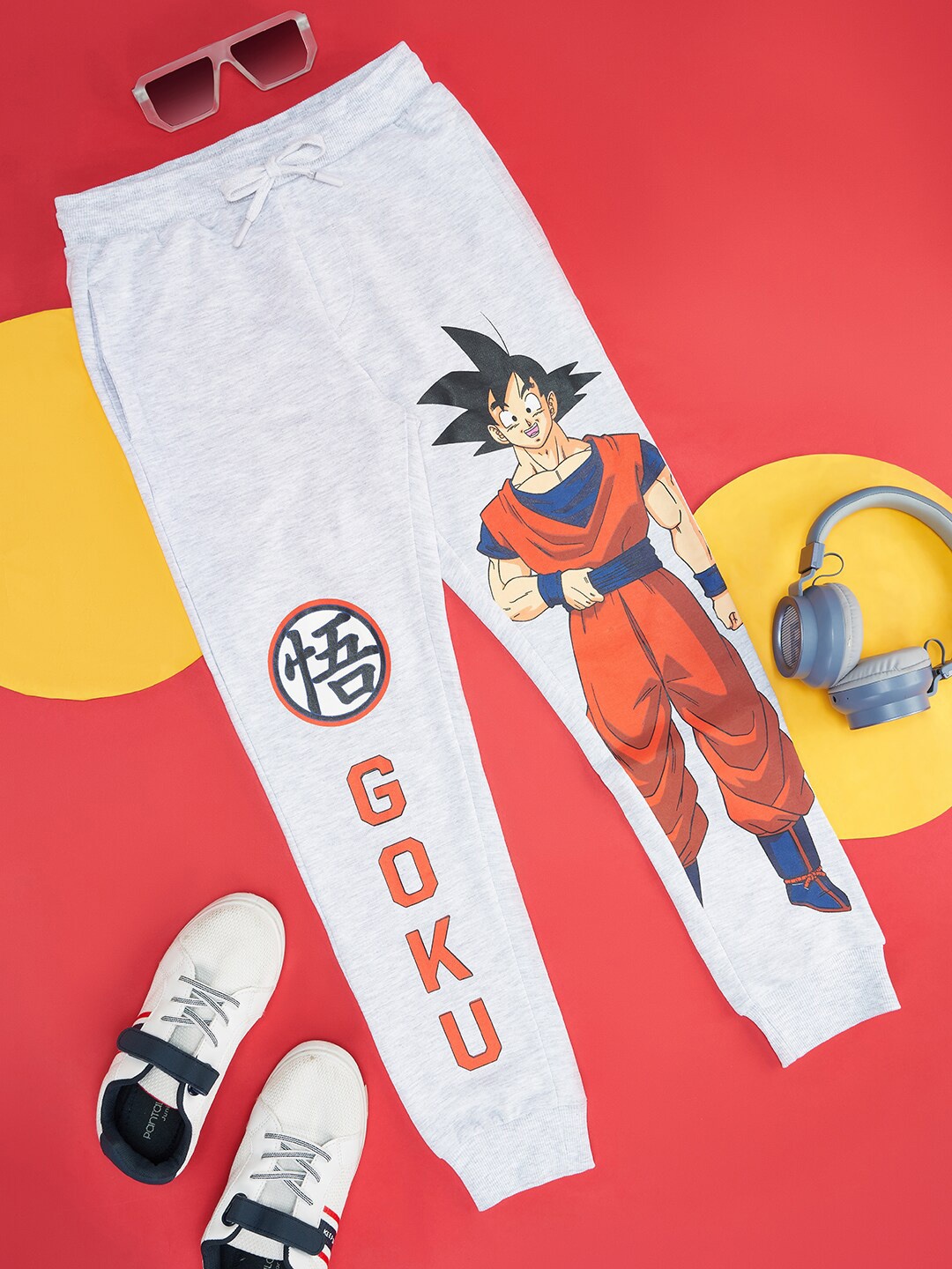 

Pantaloons Junior Boys Dragon Ball Z Kai Printed Pure Cotton Joggers, Grey