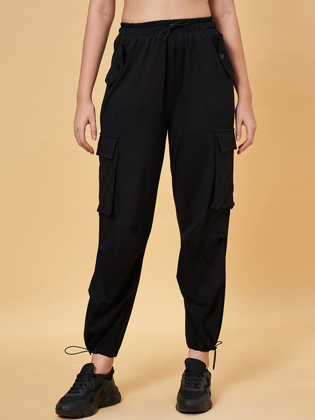 

Ajile by Pantaloons Women Pure Cotton Sports Jogger, Black