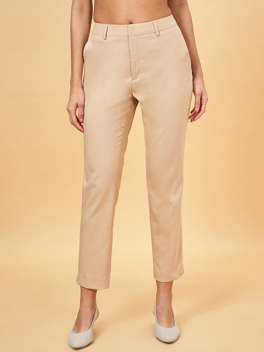 

Annabelle by Pantaloons Women Slim Fit Trousers, Khaki