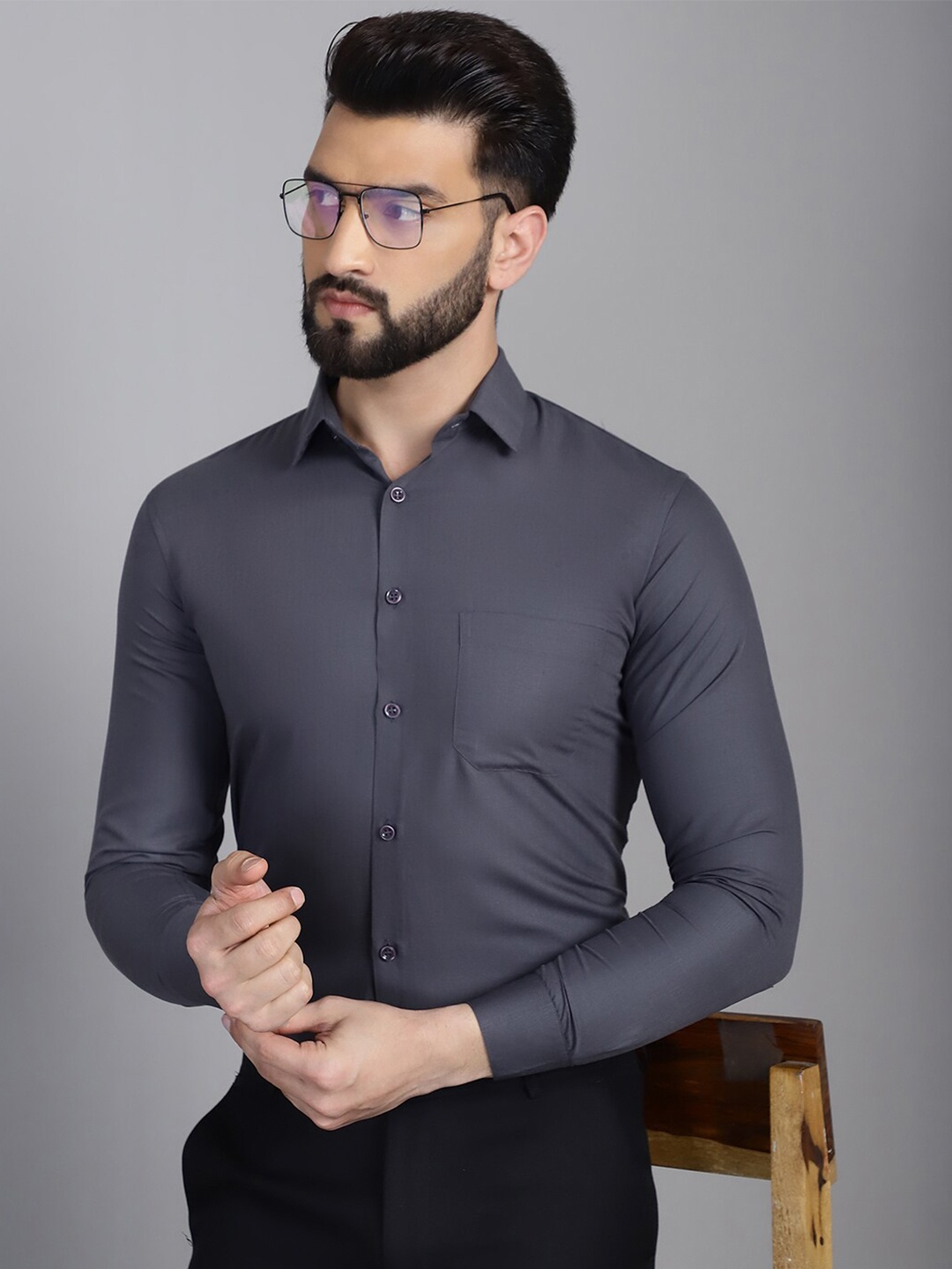 

Indian Needle Classic Formal Shirt, Grey