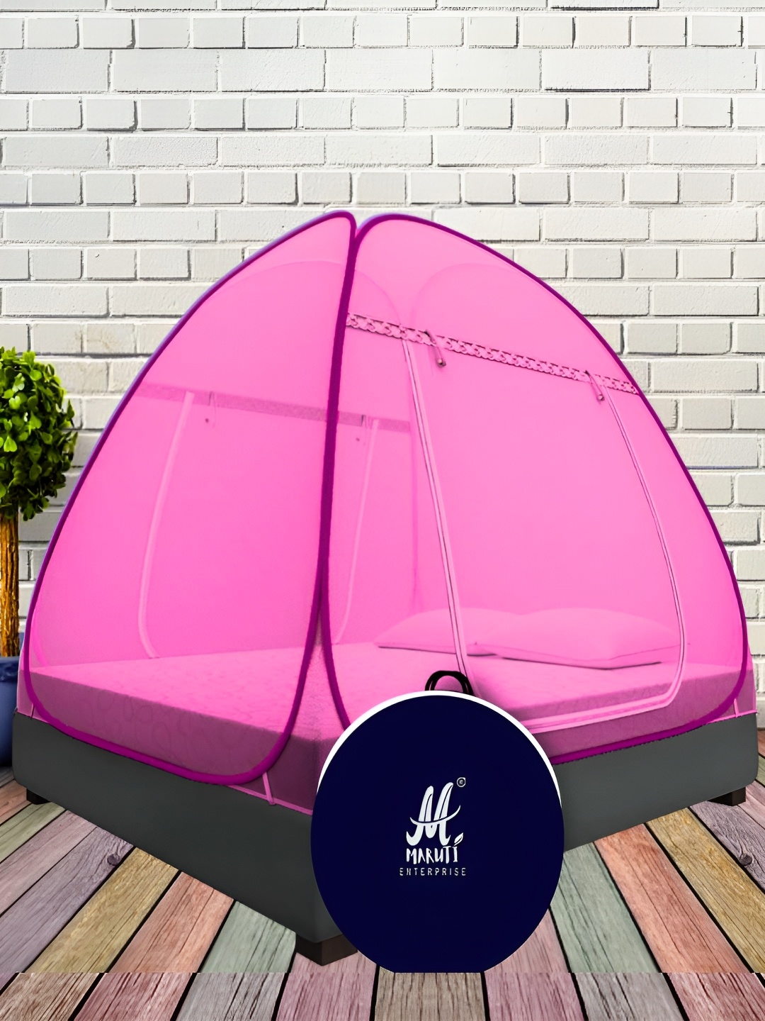 

MARUTI ENTERPRISE Pink King Size Tent Mosquito Net