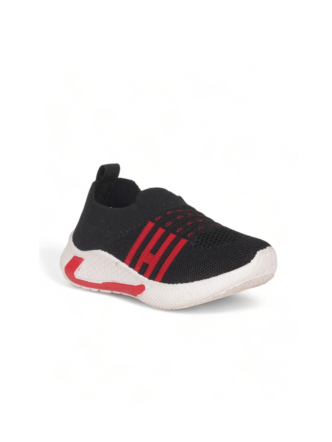 

Lil Lollipop Kids Textured Lightweight Breathable Walking Shoes, Black