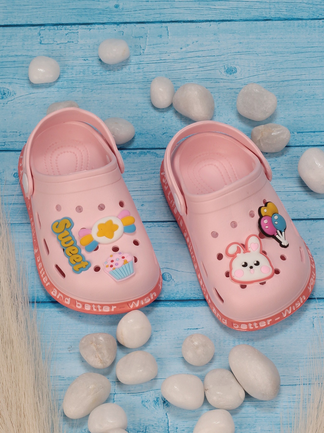 

Lil Lollipop Kids Self Design Anti-Slip Clogs, Pink