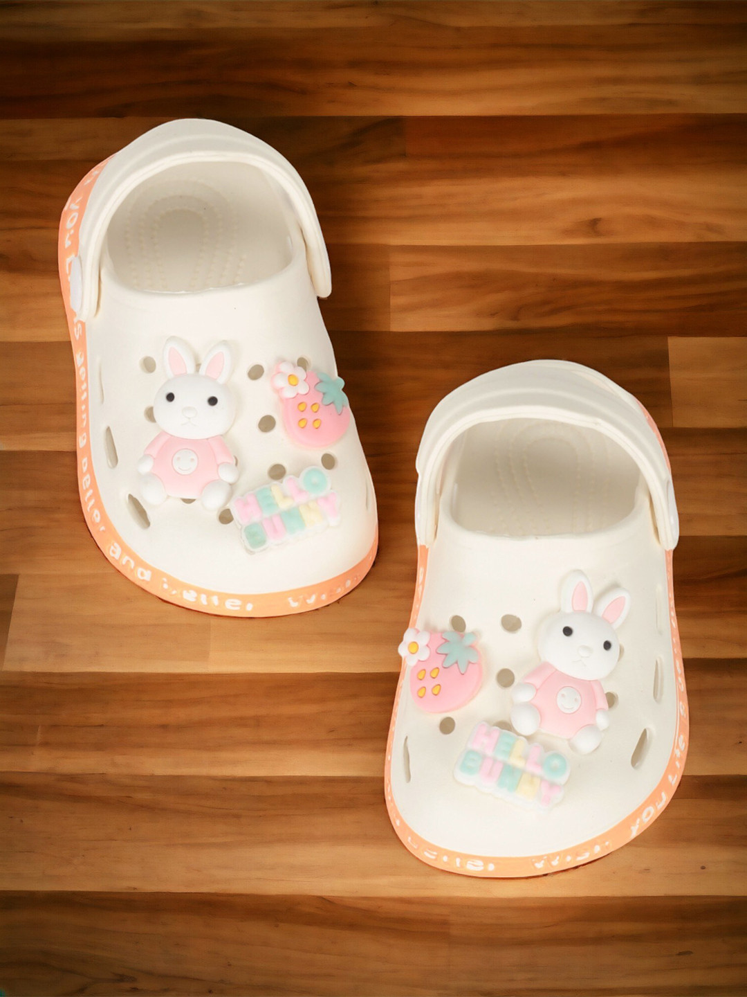 

Lil Lollipop Kids Rabbit Applique Anti-Slip Clogs, Cream