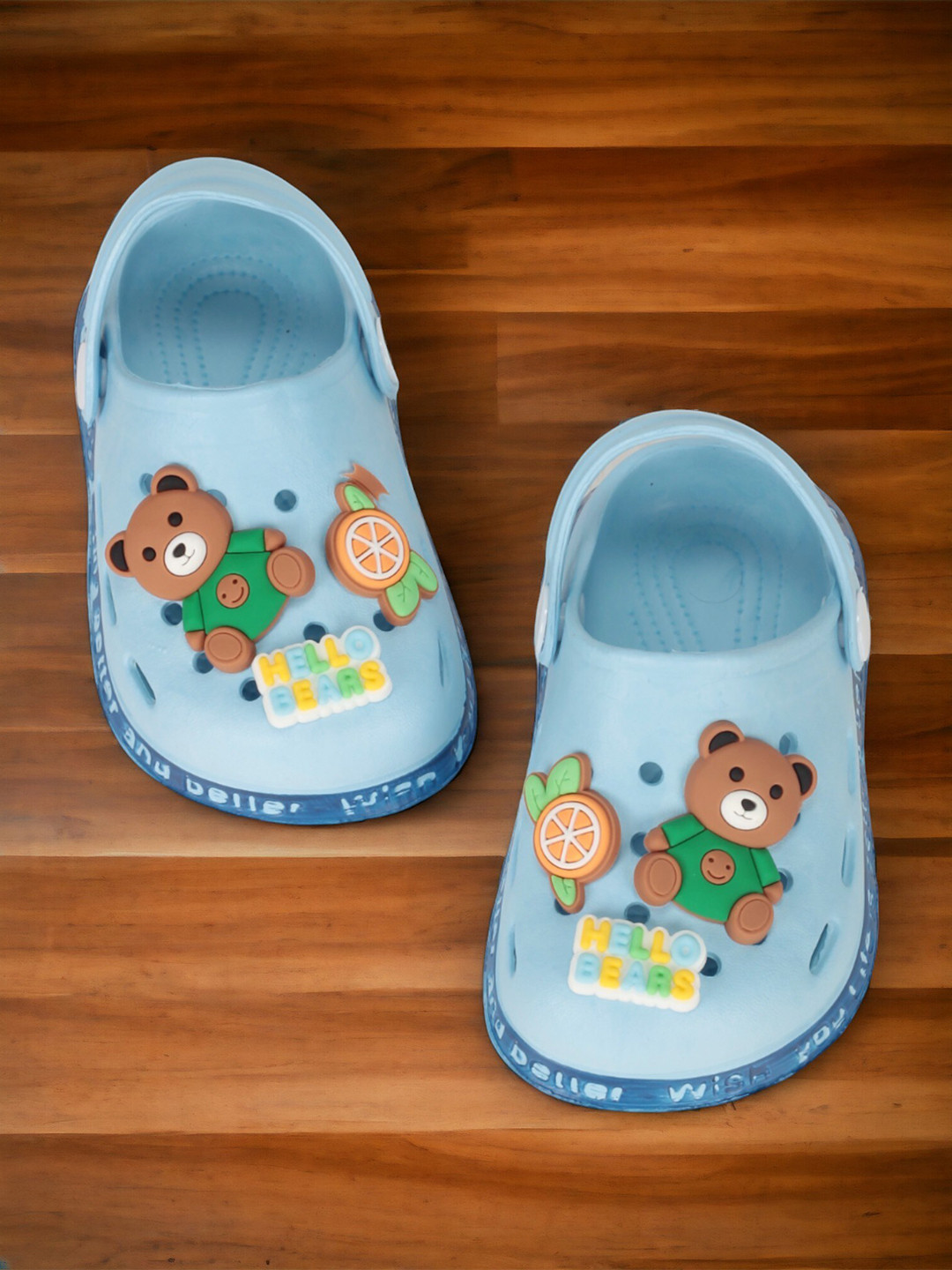 

Lil Lollipop Kids Self Design Anti-Slip Clogs, Blue