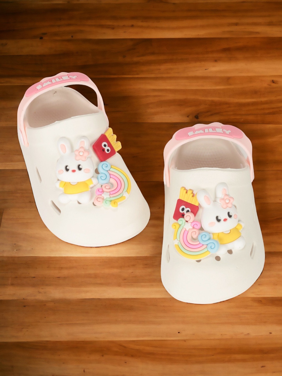 

Lil Lollipop Kids Self Design Anti-Slip Rubber Clogs, Cream