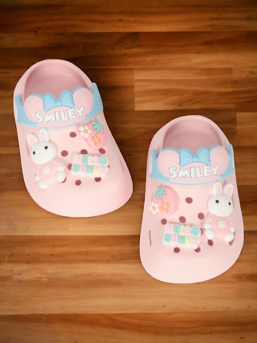 

Lil Lollipop Kids Rabbit Applique Anti-Slip Clogs, Pink