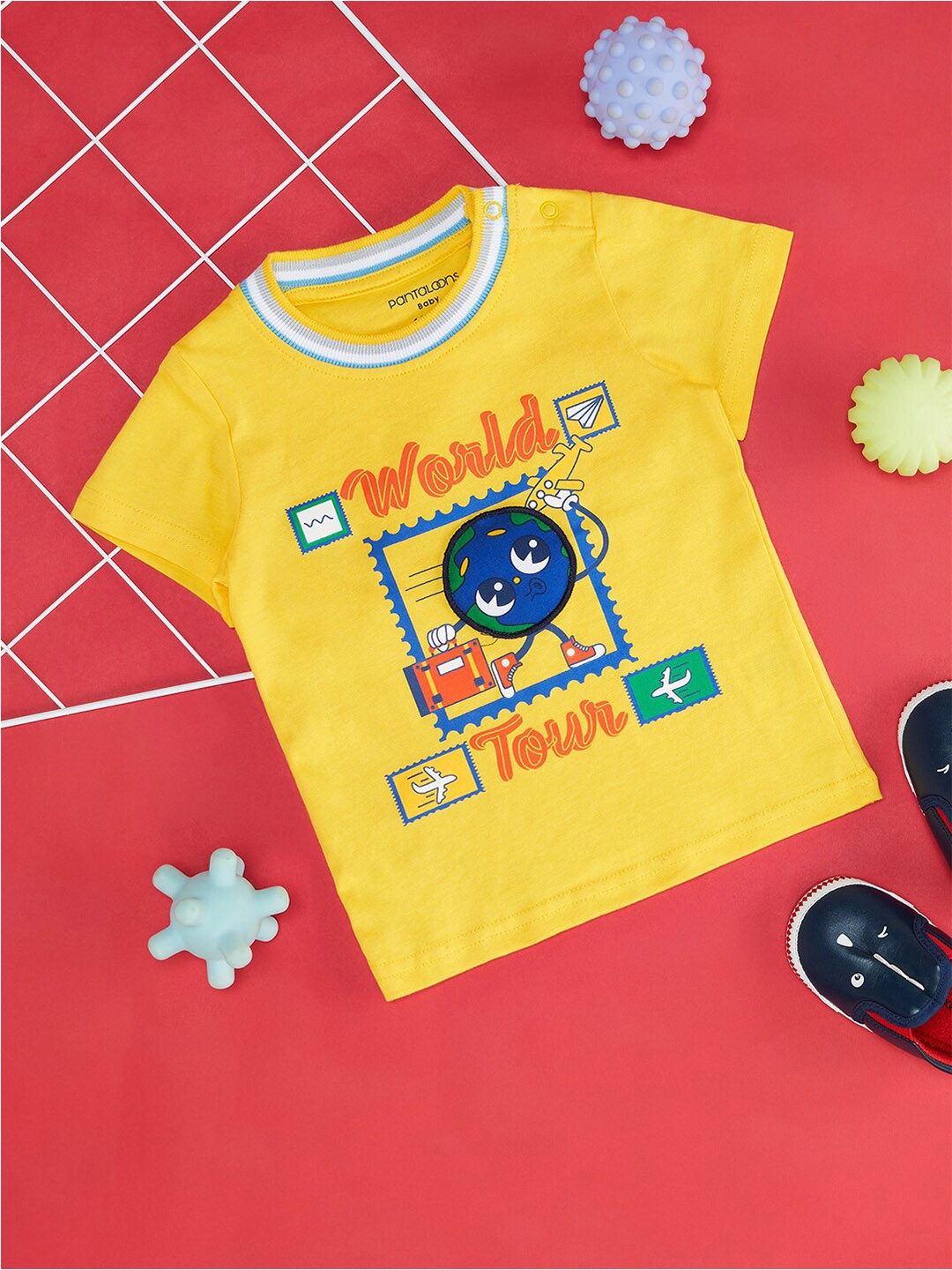 

Pantaloons Baby Boys Graphic Printed Cotton T-shirt, Yellow