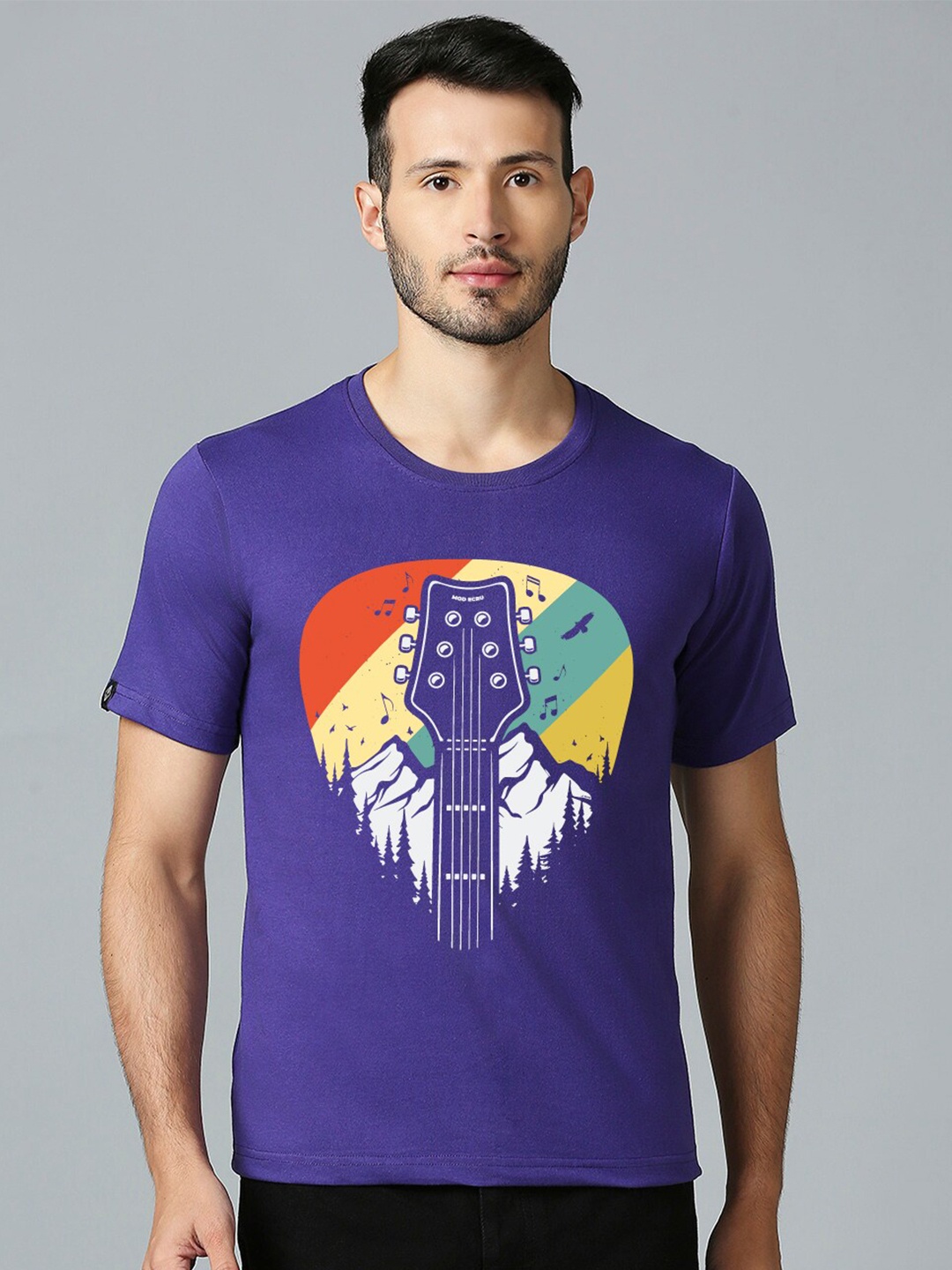 

MOD ECRU Unisex Graphic Printed Cotton T-Shirt, Purple
