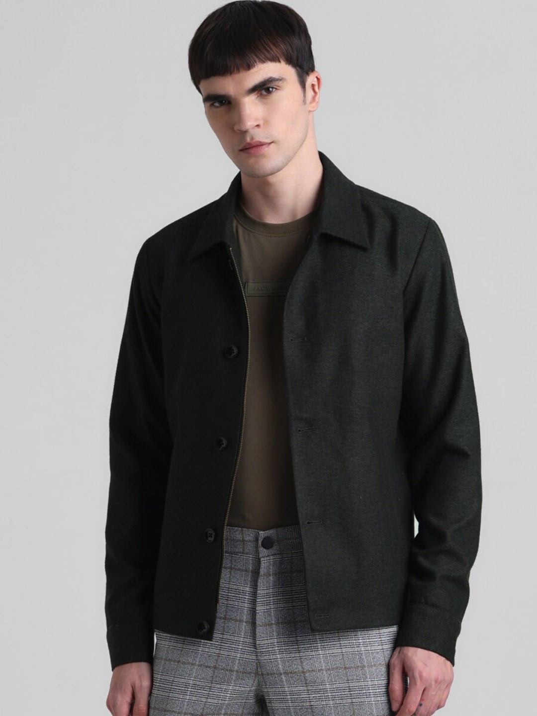 

Jack & Jones Spread Collar Slim Fit Shirt, Green