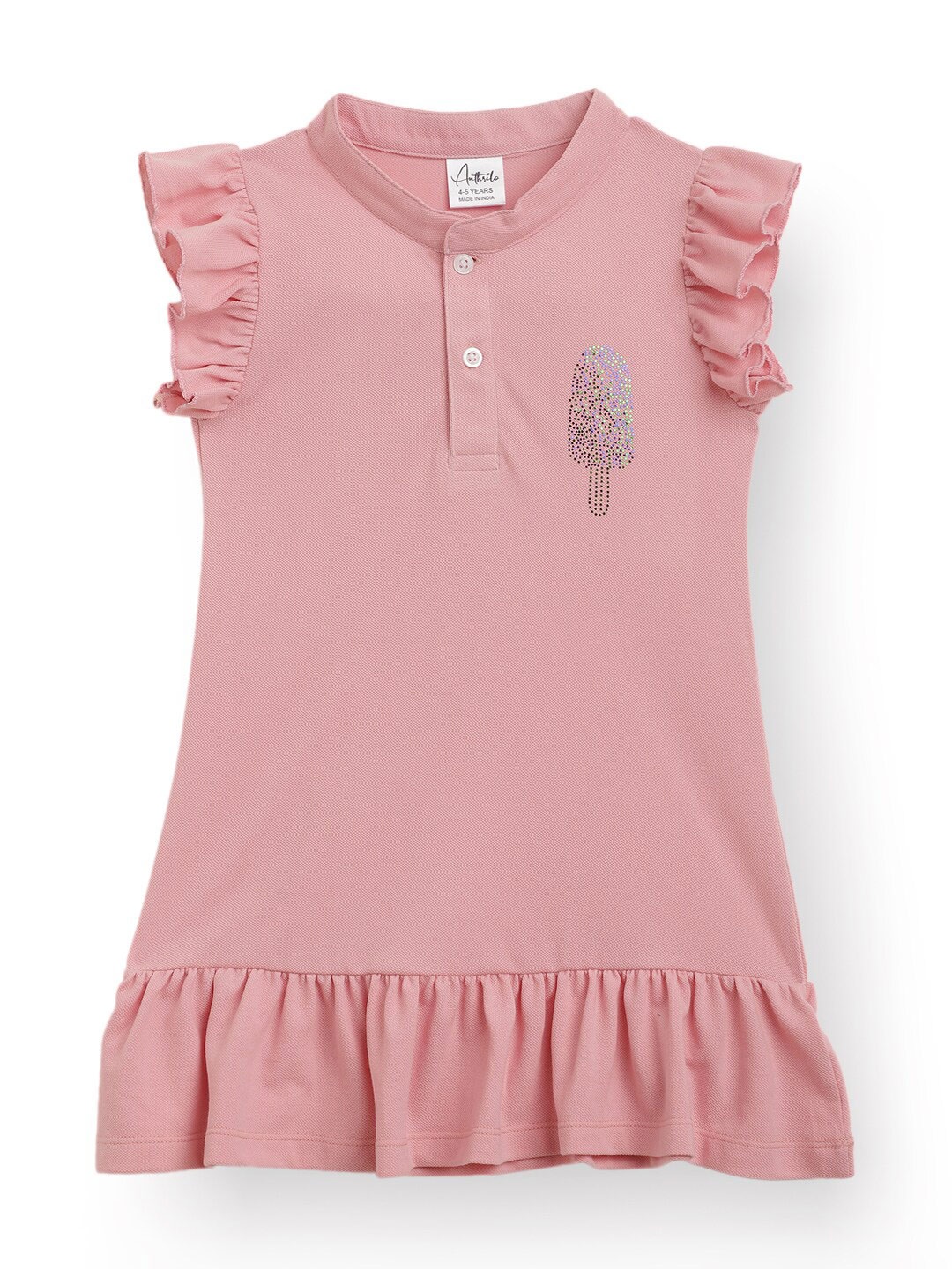 

Anthrilo Girls Flutter Sleeve Drop-Waist Dress, Pink