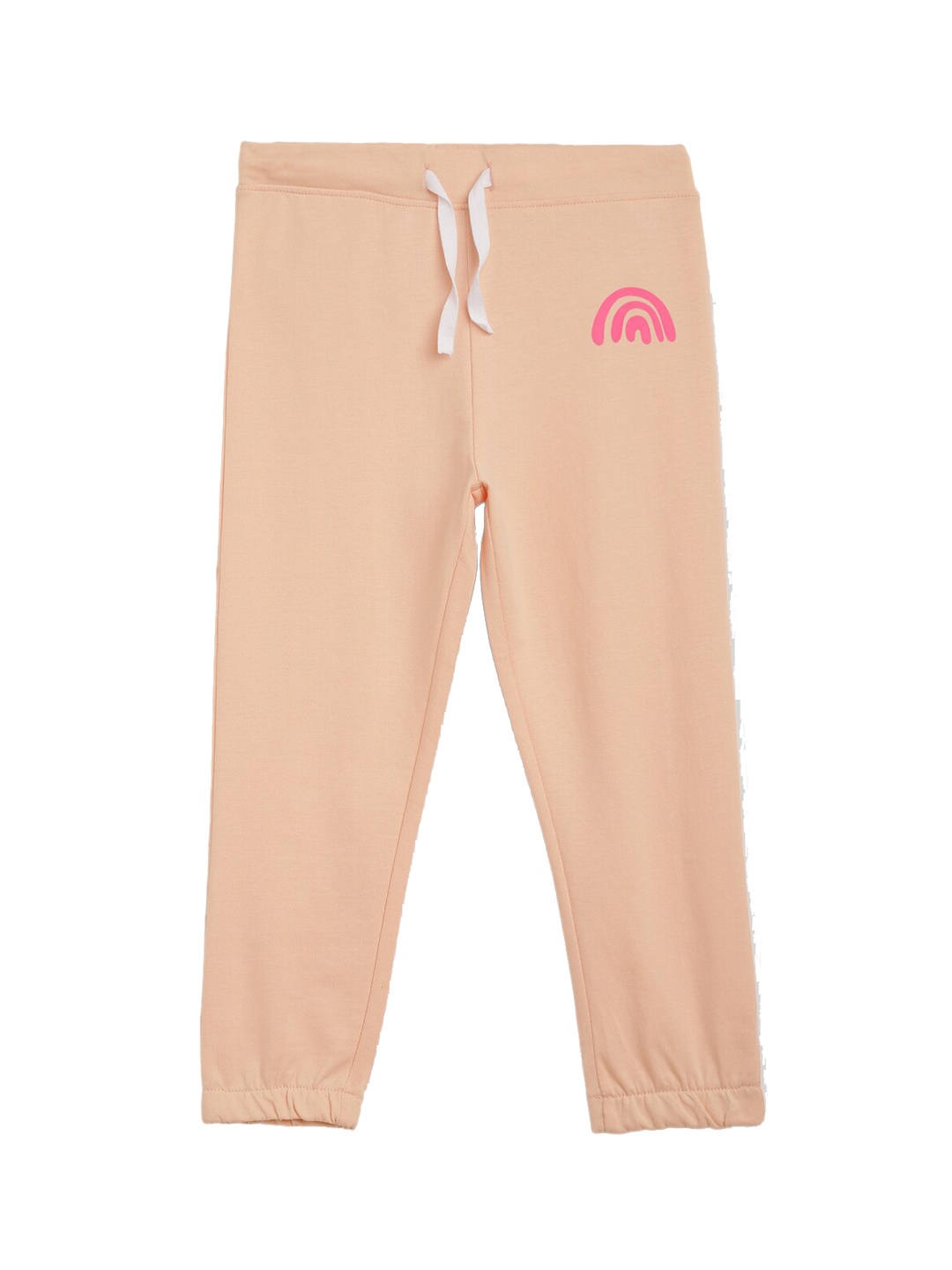 

Anthrilo Girls Mid-Rise Cotton Joggers, Peach