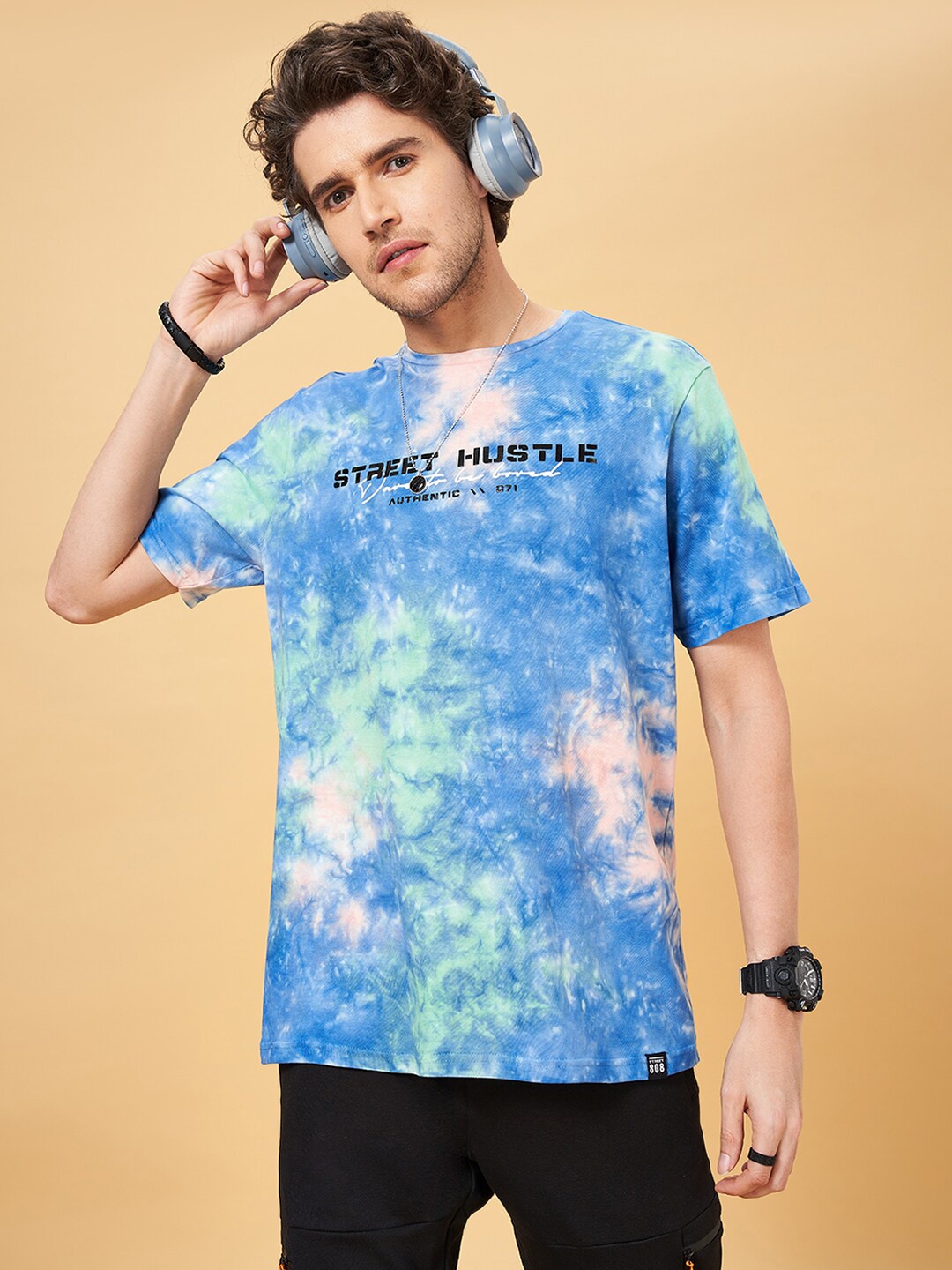 

Street 808 by Pantaloons Tie & Dyed Pure Cotton T-shirt, Pink