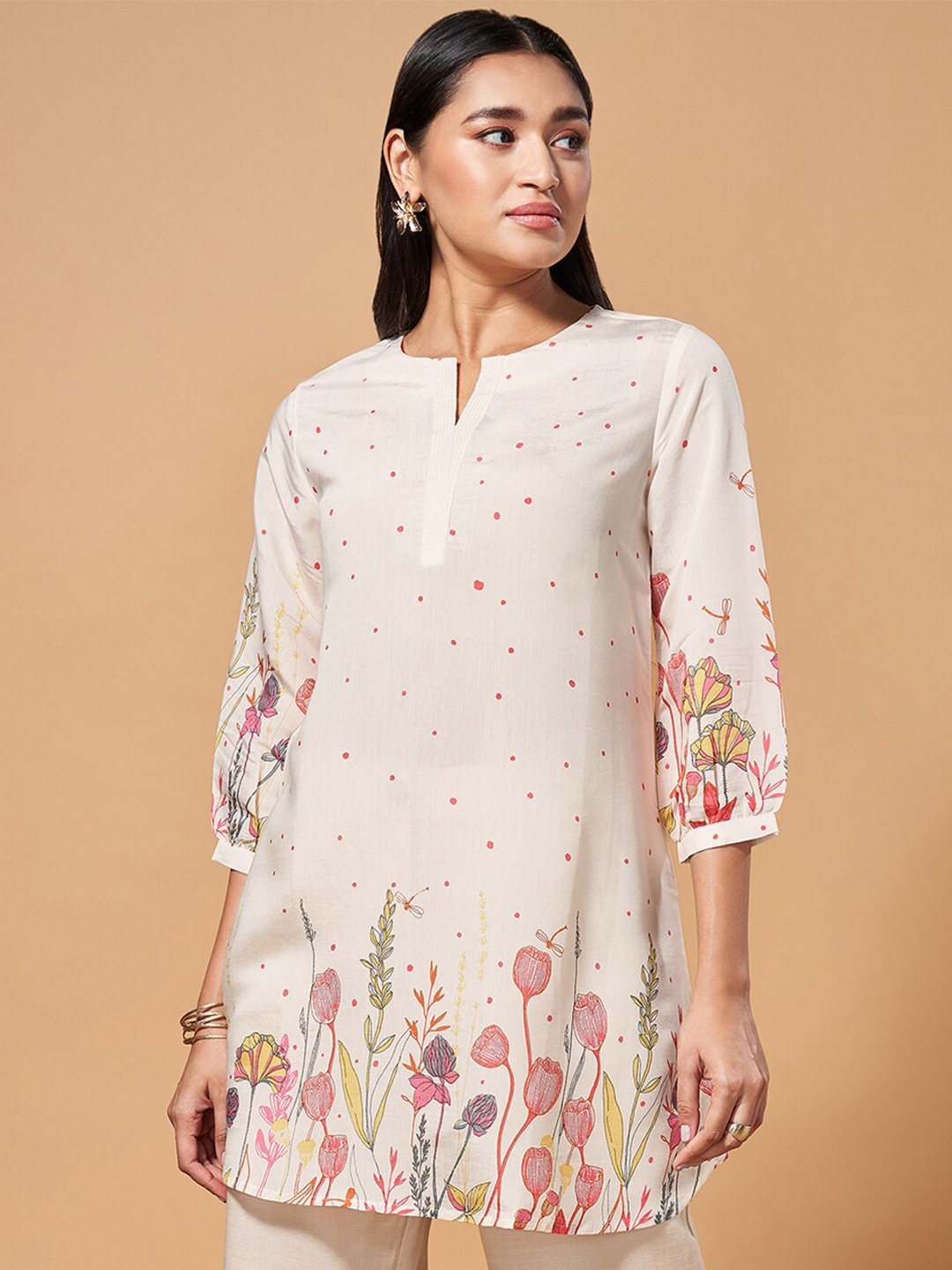 

Marigold Lane Floral Printed Tunic, Off white