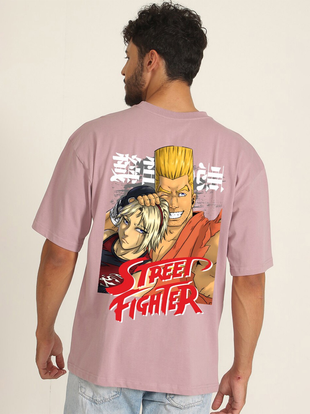 

PRONK Paul Phoenix Street Fighter Printed Pure Cotton Oversized T-shirt, Lavender