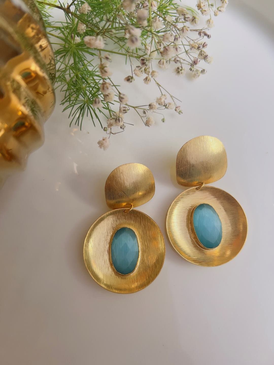 

XAGO Gold-Plated Contemporary Drop Earrings