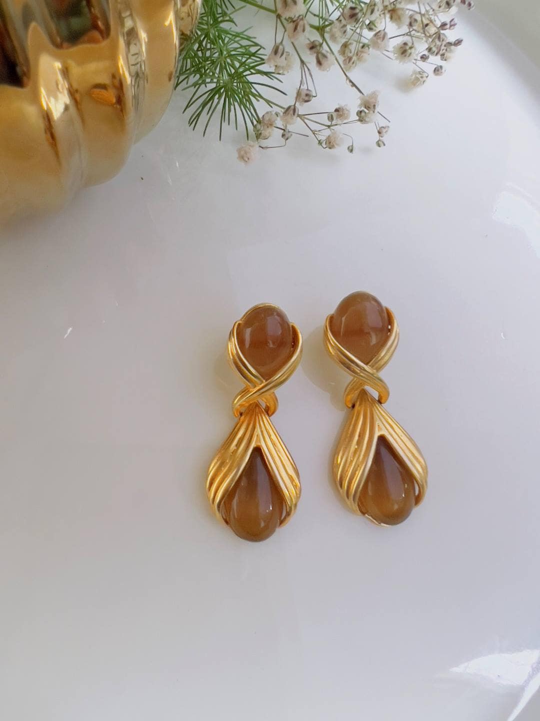 

XAGO Contemporary Drop Earrings, Brown