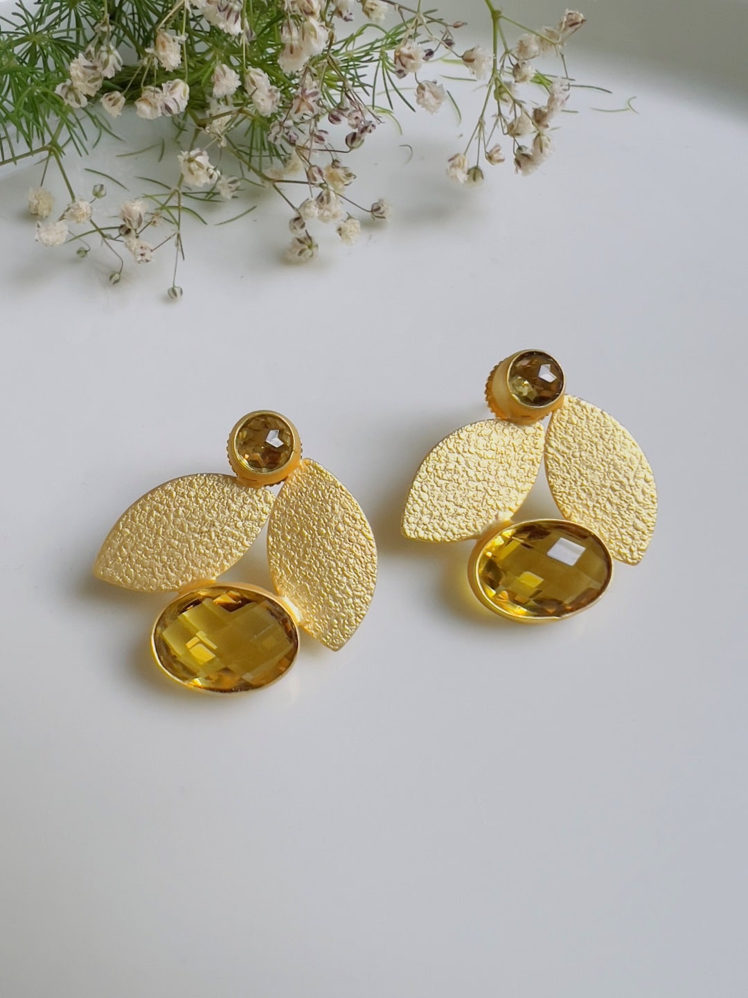 

XAGO Contemporary Drop Earrings, Yellow