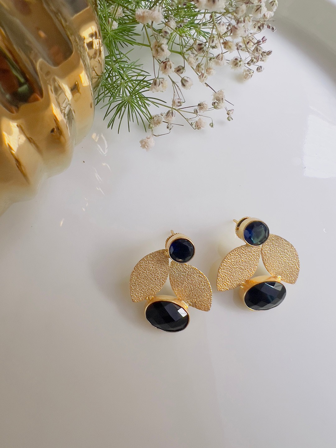 

XAGO Gold-Plated Contemporary Drop Earrings